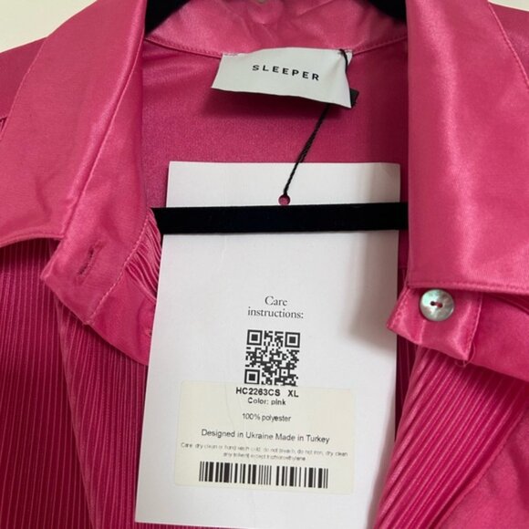 SLEEPER Fuchsia Satin Pajama Set - Picture 3 of 5